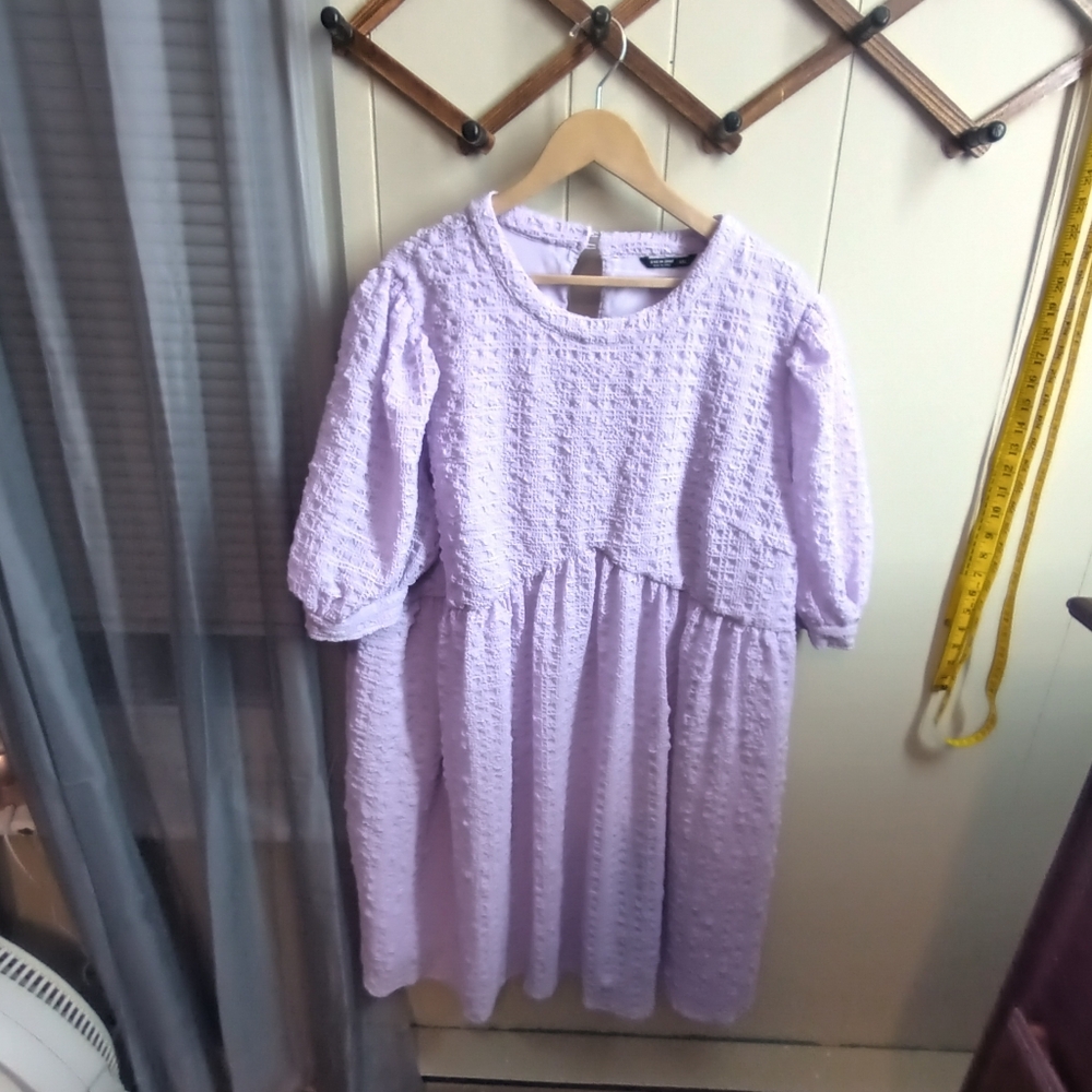Lavender Puff Sleave Shein Dress